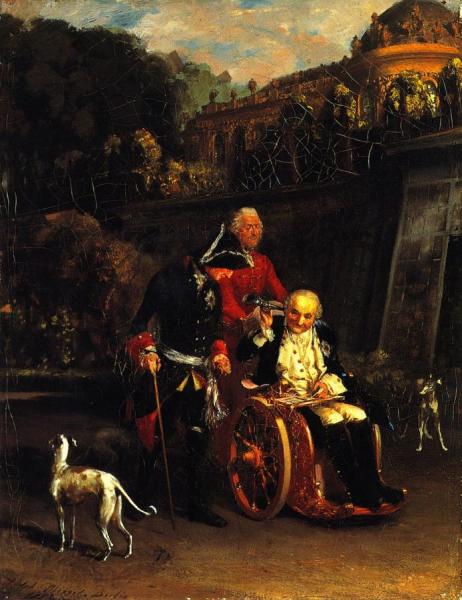 Frederick The Great And General Fouqué by Adolph Von Menzel Oil Painting Reproductions