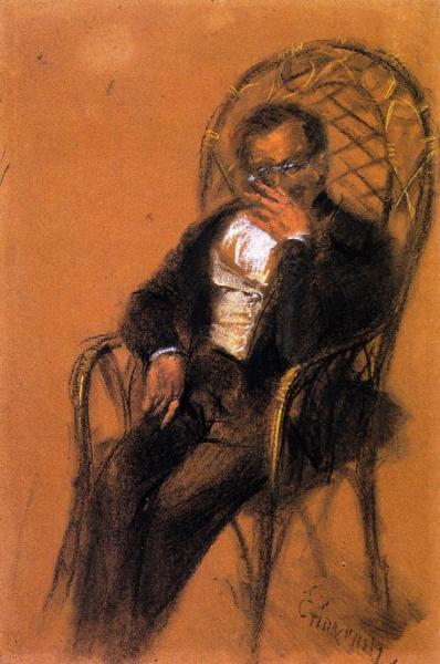 Man With Cigar by Adolph Von Menzel