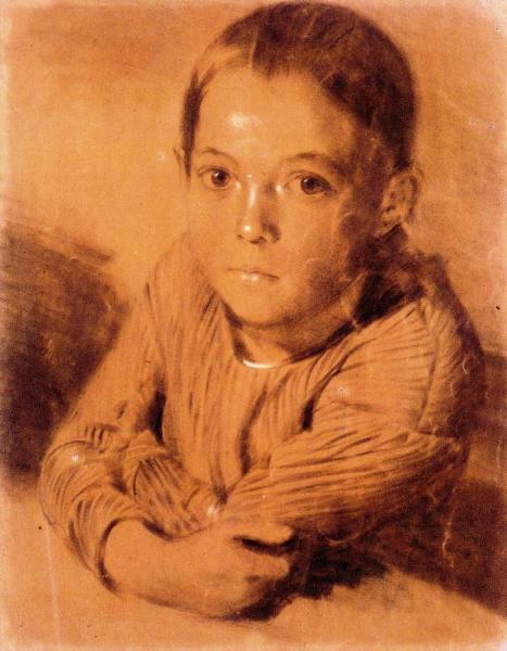 Portrait Of A Young Girl by Adolph Von Menzel