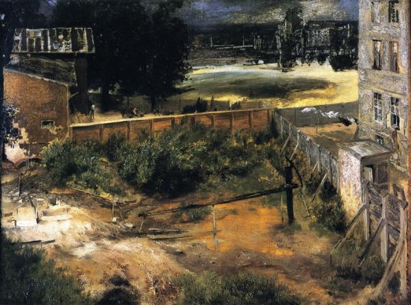 Rear Courtyard And House by Adolph Von Menzel