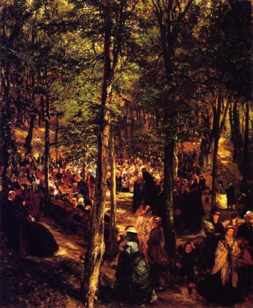 Sermon In The Beechwood At Kösen by Adolph Von Menzel Oil Painting Reproductions