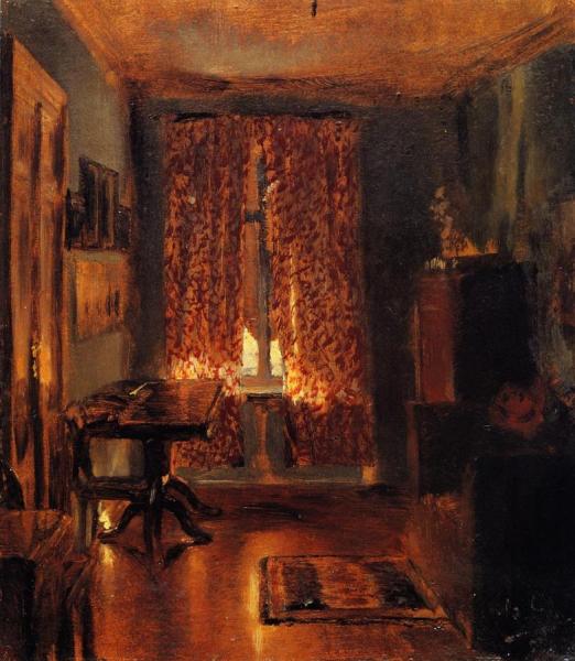 The Artist's Room In Ritterstrasse by Adolph Von Menzel