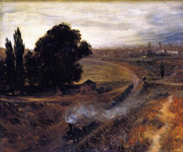 The Berlin-potsdam Railway by Adolph Von Menzel