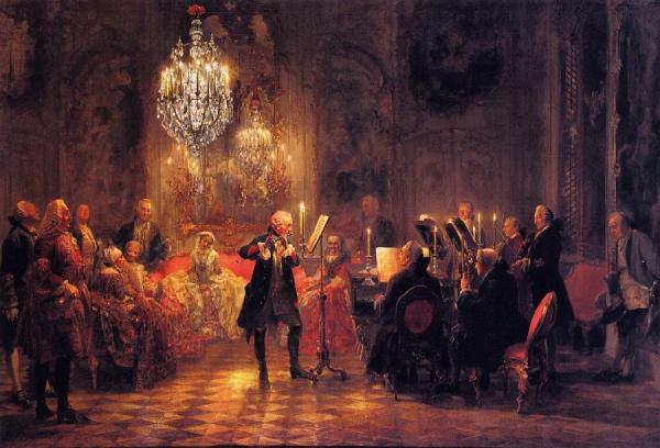 The Flute Concert Of Frederick The Great At Sanssouci by Adolph Von Menzel