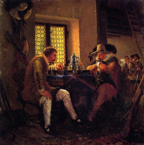 The Game Of Chess by Adolph Von Menzel