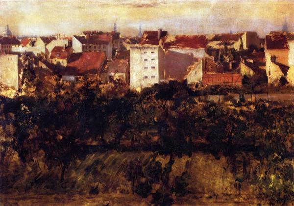 View Of Back Yards by Adolph Von Menzel