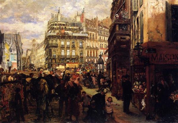 Weekday In Paris by Adolph Von Menzel Oil Painting Reproductions
