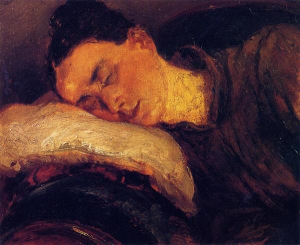 Woman Sleeping by Adolph Von Menzel Oil Painting Reproductions