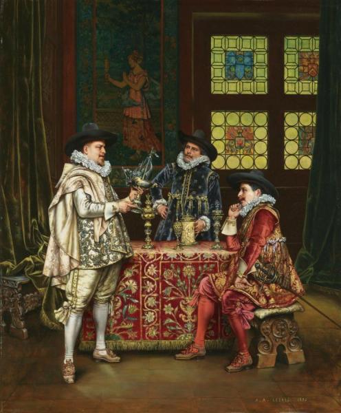 At The Goldsmith's by Adolphe Alexander Lesrel Oil Painting Reproductions