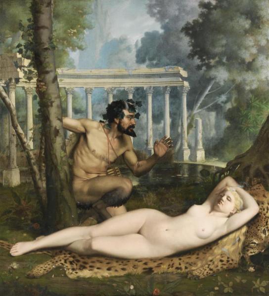 Pan And Venus by Adolphe Alexander Lesrel