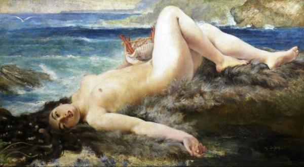 Dans Les Rochers De La Plage à Carteret by Adolphe La Lyre Oil Painting Reproductions