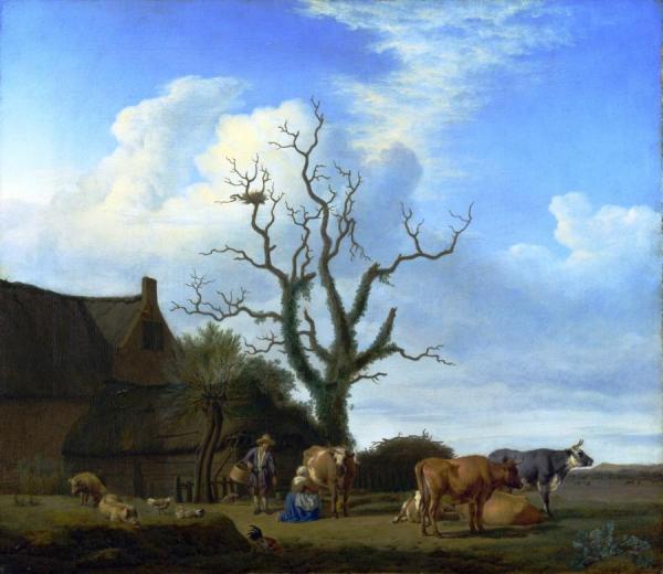 A Farm With A Dead Tree by Adriaen Van De Velde Oil Painting Reproductions