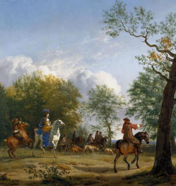 A Hawking Party Setting Out by Adriaen Van De Velde Oil Painting Reproductions