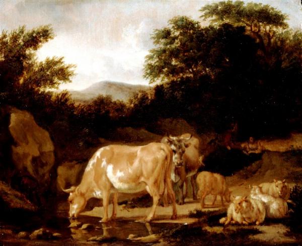 Adriaen Van De Velde Cows And Sheep In A Wood