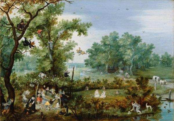 A Merry Company In An Arbor by Adriaen Van De Venne