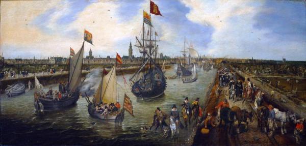 The Departure Of A Dignitary From Middelburg by Adriaen Van De Venne