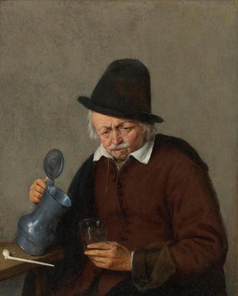 A Man Holding A Tankard And A Glass by Adriaen Van Ostade Oil Painting Reproductions