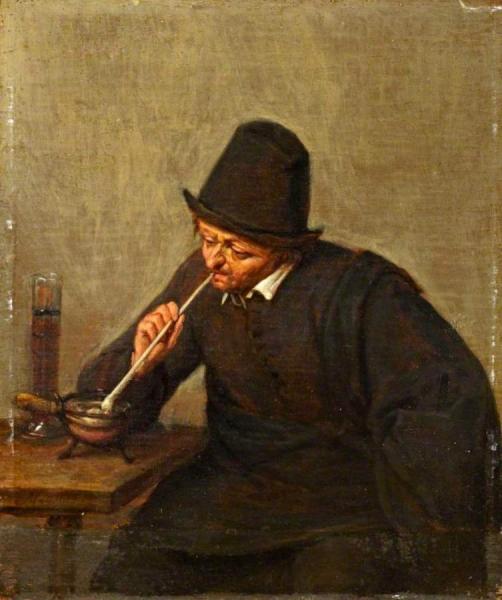 A Man Smoking by Adriaen Van Ostade Oil Painting Reproductions