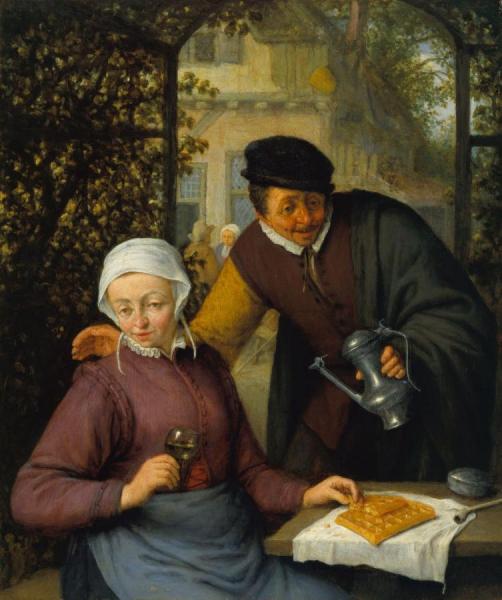 An Elderly Couple In An Arbour by Adriaen Van Ostade Oil Painting Reproductions