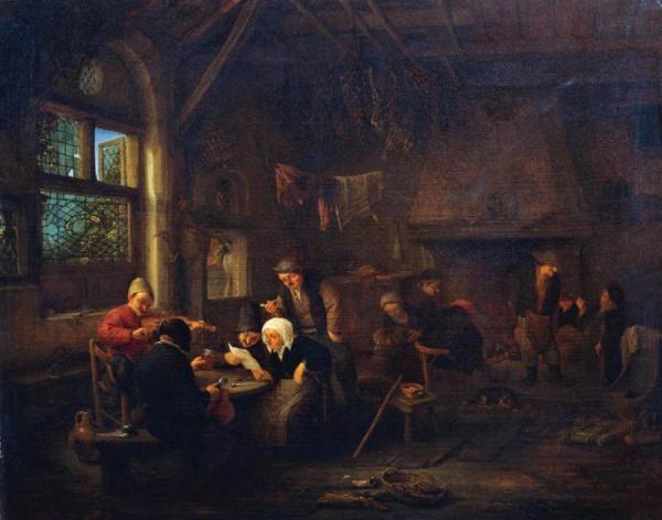 An Evening In A Tavern With A Fiddler by Adriaen Van Ostade