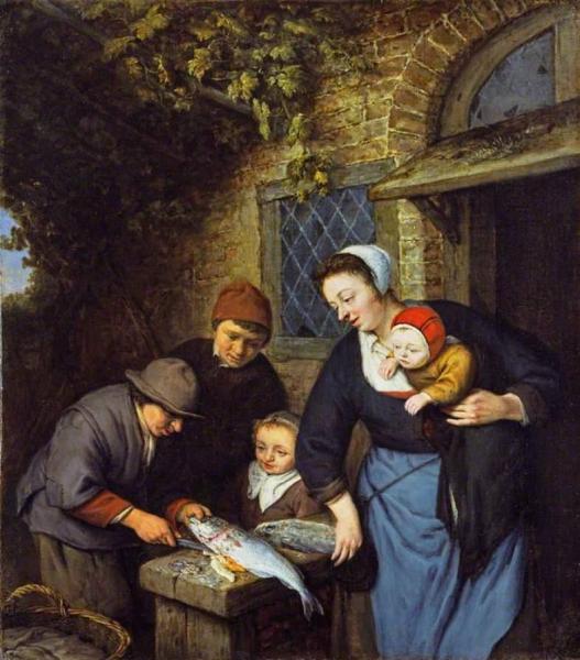 Buying Fish by Adriaen Van Ostade Oil Painting Reproductions