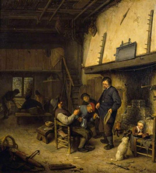 Peasants Before A Fire In An Inn by Adriaen Van Ostade