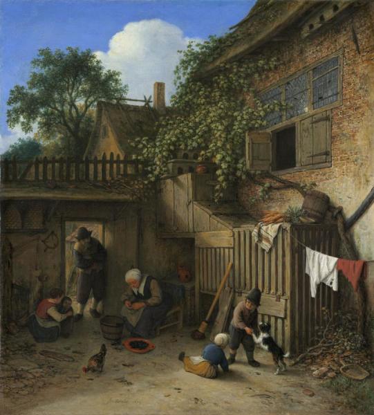 The Cottage Dooryard by Adriaen Van Ostade