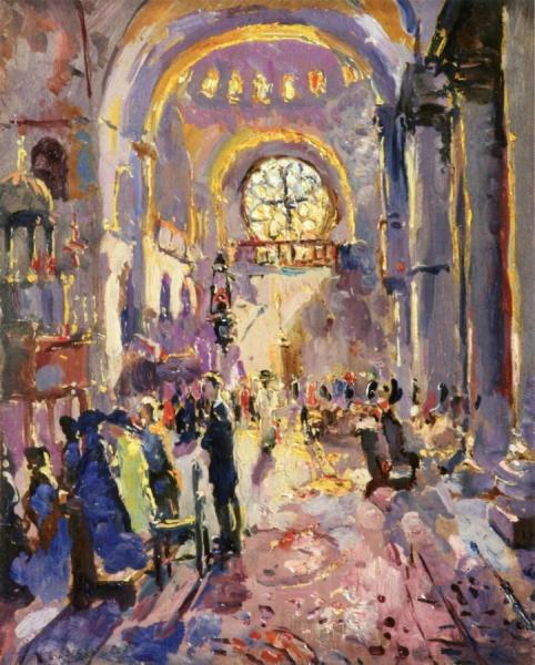 Interior Of The San Marco, Venice by Adrien-jean Le Mayeur De Merprès Oil Painting Reproductions