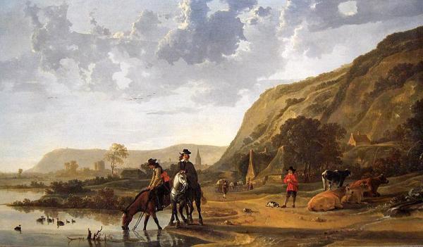 River Landscape With Riders by Aelbert Cuyp