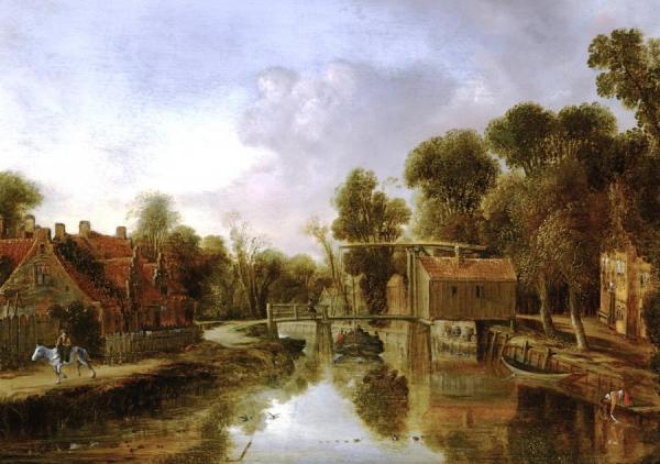 A Village With A Drawbridge Over A River, Etc. by Aert Van Der Neer