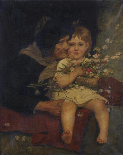 Granny's Little Darling by Agathe Rostel Oil Painting Reproductions