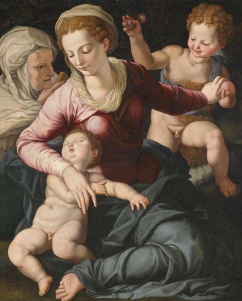 Agnolo Bronzino Madonna And Child With St.anne And Infant St.john The Baptist