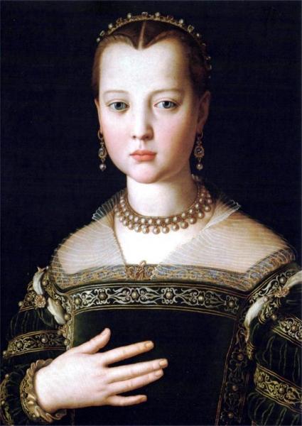 Portrait Of Maria De' Medici by Agnolo Bronzino
