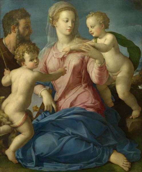 The Holy Family With The Infant Saint John The Baptist (madonna Stroganoff) by Agnolo Bronzino