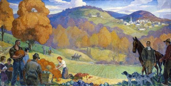 Autumn Harvest, Wilson Farm, Lexington by Aiden Lassell Ripley Oil Painting Reproductions