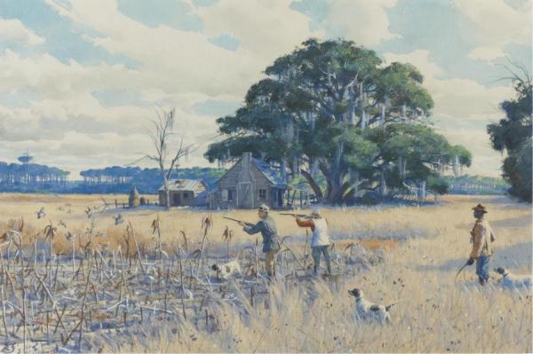 Covey In The Corn Field by Aiden Lassell Ripley Oil Painting Reproductions