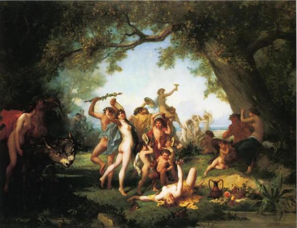 A Bacchanal by Aime-gabriel-adolphe Bourgoin