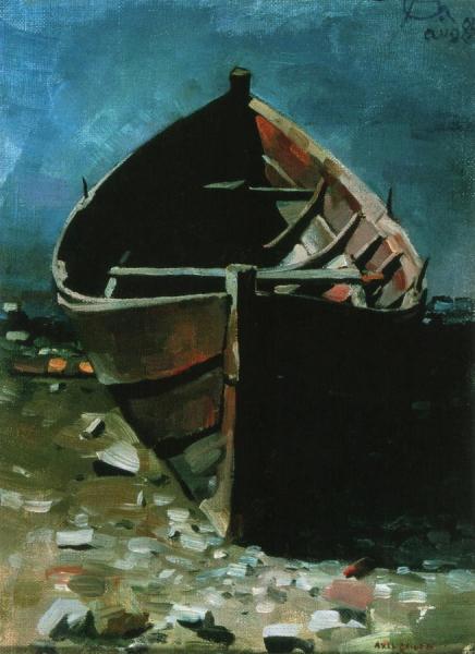 Beached Boat At Daybreak by Akseli Gallen-kallela Oil Painting Reproductions
