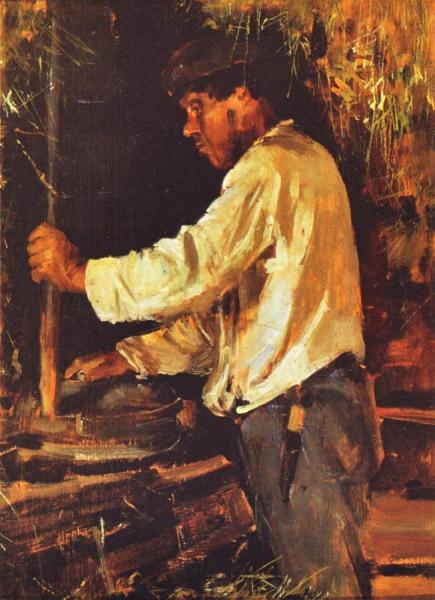 Grinding With A Quern by Akseli Gallen-kallela Oil Painting Reproductions