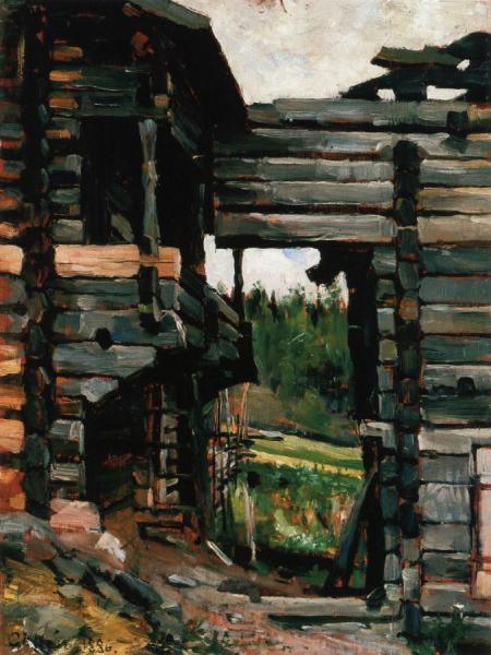 Loft-barns At Korpilahti by Akseli Gallen-kallela