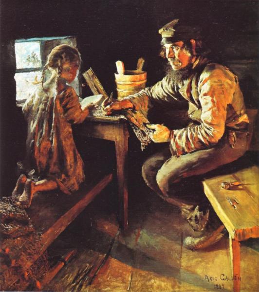 The First Lesson by Akseli Gallen-kallela