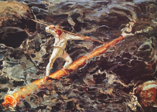 The Log Floater by Akseli Gallen-kallela Oil Painting Reproductions