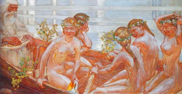 Väinämöinen's Boat Journey by Akseli Gallen-kallela Oil Painting Reproductions