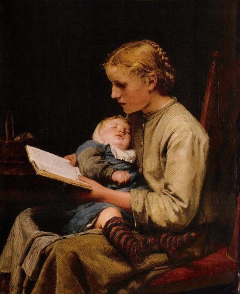 Albert Anker Rosa And Bertha Gugger