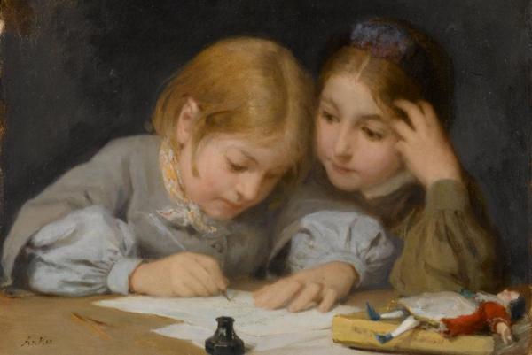Albert Anker Writing Lessons