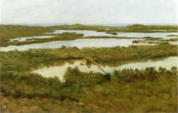 A River Estuary by Albert Bierstadt
