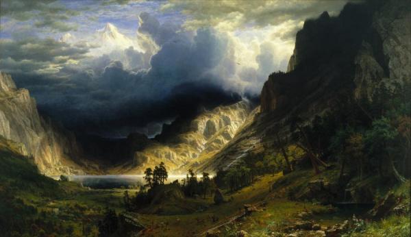 A Storm In The Rocky Mountains, Mt. Rosalie by Albert Bierstadt