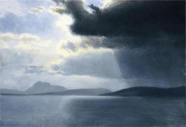 Approaching Thunderstorm On The Hudson River by Albert Bierstadt Oil Painting Reproductions