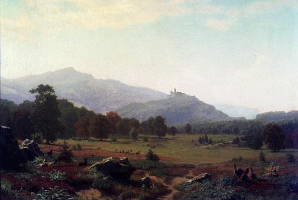Autumn In The Conway Meadows Looking Towards Mount Washington, New Hampshire by Albert Bierstadt