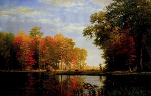 Autumn Woods by Albert Bierstadt Oil Painting Reproductions